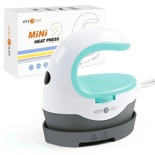 HTVRONT 2nd Gen Portable MINI Heat Press Machine DIY Auto Easy Heating Transfer Iron On HTV for Clothes Bags Shoes Hat T-shirts - PulinGO