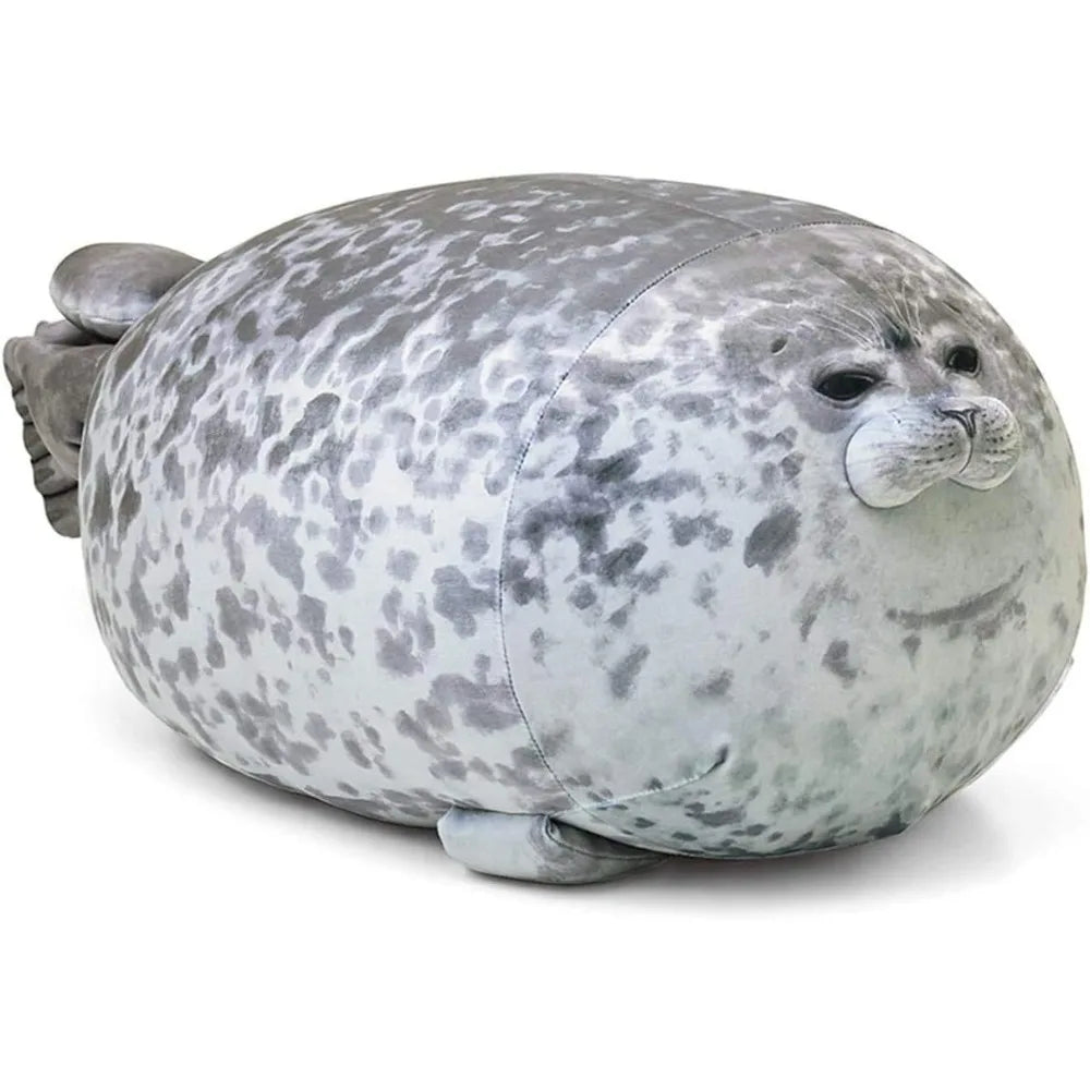 Chubby Seal Plush Pillow – Soft Cotton Stuffed Animal Toy for Kids & Adults | Cute Ocean-Inspired Comfort Cushion (Large 24.5")