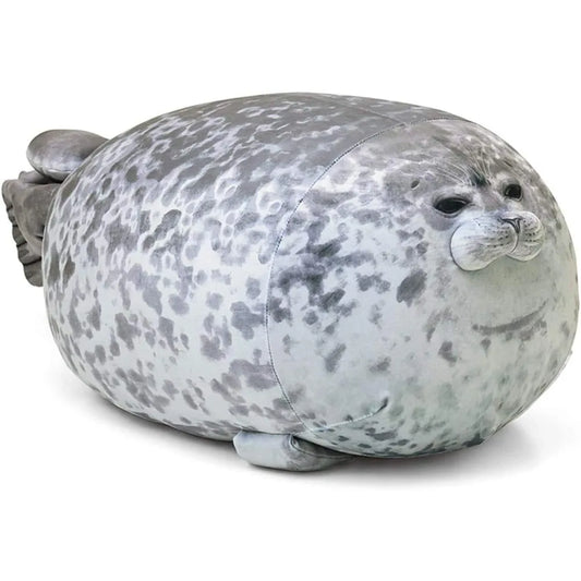 Chubby Seal Plush Pillow – Soft Cotton Stuffed Animal Toy for Kids & Adults | Cute Ocean-Inspired Comfort Cushion (Large 24.5")
