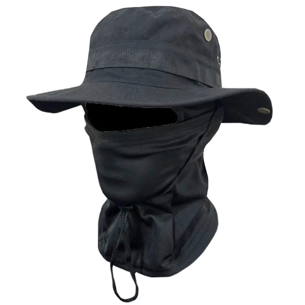 “Sun Hat & Balaclava Full Face Mask Set – Wide Brim Bucket Hat for Sun Protection, Fishing, Hiking & Camping”