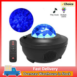LED Starry Projector Night Light – Galaxy Star Lamp with Bluetooth Music Player, USB Powered Romantic Ocean Projector for Kids & Gifts