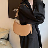 Women’s Crescent Hobo & Crossbody Bag – PU Leather Solid Colour Adjustable Strap for Work & Travel