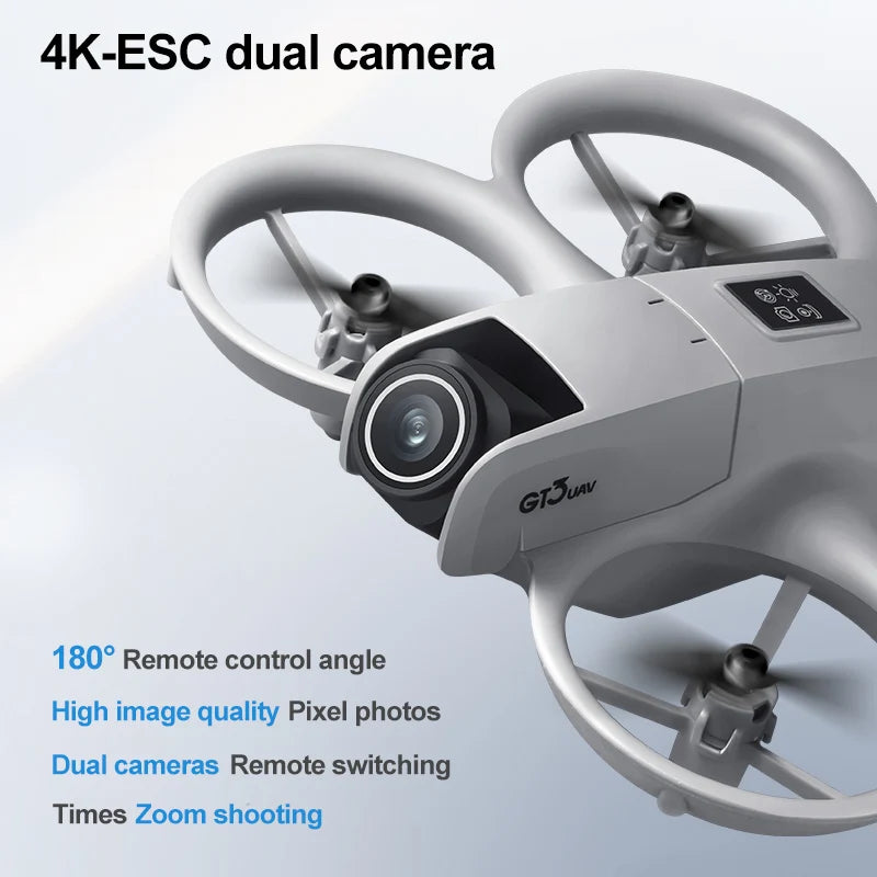 2025 GT3 Drone – HD Dual Camera, 180° Upward Shooting, Obstacle Avoidance & Foldable Design
