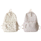 Women’s College Student Large Capacity Backpack – Adjustable Straps & Flower Design
