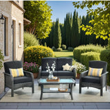 “Patio Furniture Set with Cushions – Outdoor Sofa, Chairs & Tea Table for Garden, Deck & Summer Relaxation”