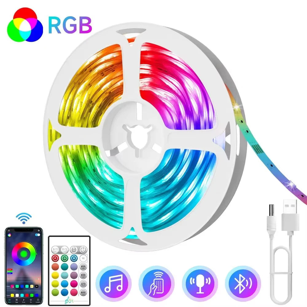 5M/7M TV Backlight LED Strip – Bluetooth App Control & Music Sync RGB Atmosphere Lights for Home Decoration