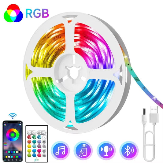 5M/7M TV Backlight LED Strip – Bluetooth App Control & Music Sync RGB Atmosphere Lights for Home Decoration