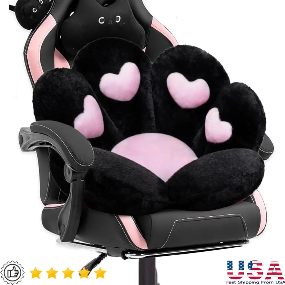 Cute Cat Paw Cushion – Plush Soft Gaming & Office Chair Cushion, Comfy Cat Paw-Shaped Floor Mat & Pillow for Home or Office