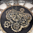 27-Inch Large Wall Clock with Real Moving Gears – Oversized Solid Wood Retro Farmhouse Clock with Toughened Glass Cover