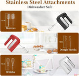 5-Speed Electric Hand Mixer 800W – Handheld Mixer with Turbo, Stainless Steel Attachments & Storage Case