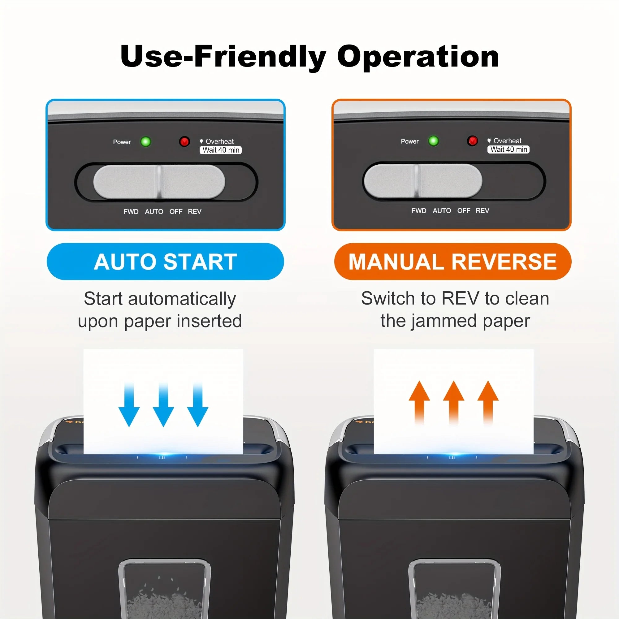 6-Sheet Cross-Cut Paper Shredder – Compact Home & Office Shredder with 3.4-Gallon Wastebasket for Credit Cards, Paper & Staples