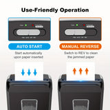 6-Sheet Cross-Cut Paper Shredder – Compact Home & Office Shredder with 3.4-Gallon Wastebasket for Credit Cards, Paper & Staples