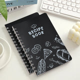 Recipe Journal with Black Cover – Healthy Eating Planner & Personal Cookbook with Stickers (48 Sheets)