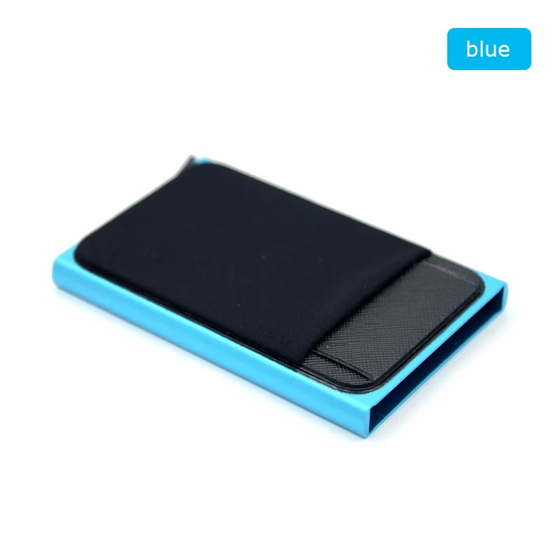 Slim Aluminum RFID Wallet – Automatic Pop-Up Credit Card Holder with Elastic Back Pouch 💳⚡