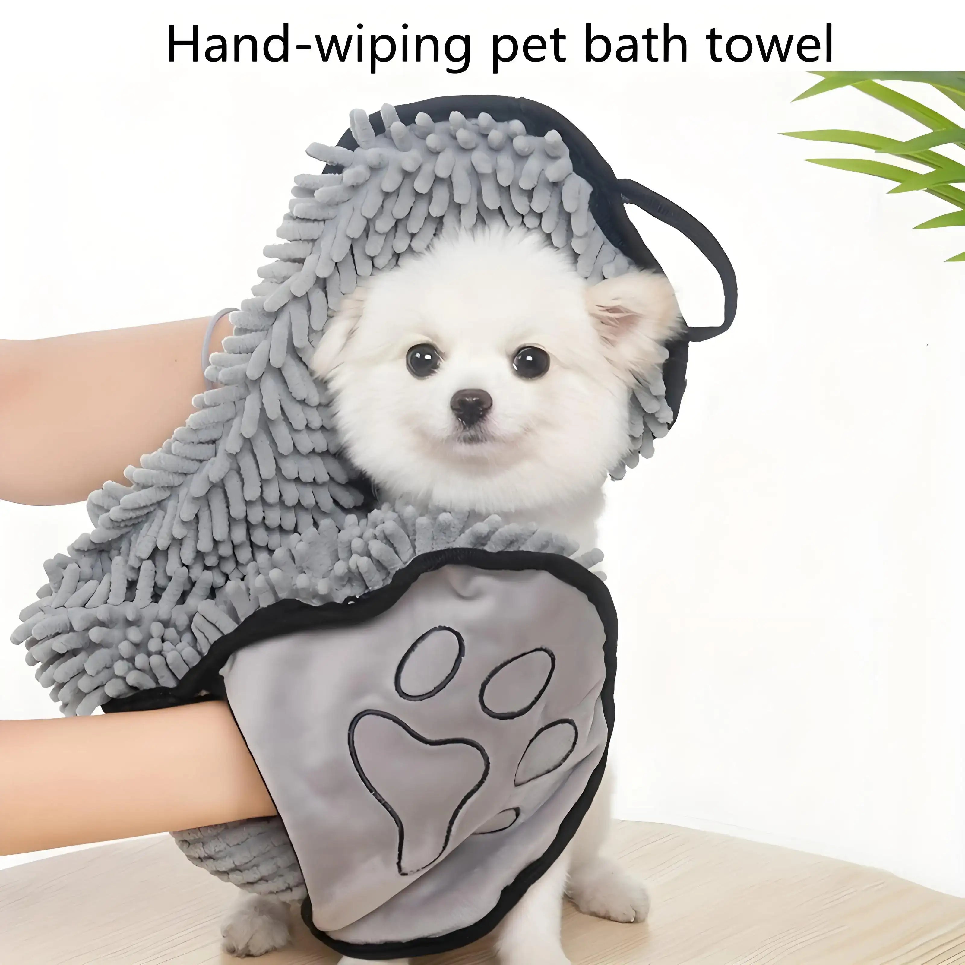 Plush Microfiber Pet Towel – Quick-Dry Ultra-Absorbent Grooming Towel for Dogs & Cats
