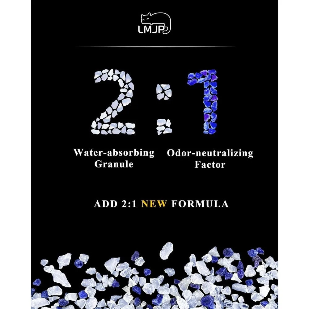 Crystal Cat Litter – Non-Clumping Silica Gel with Powerful Odor Control, Lasts Up to 2 Months (8.6 lb)