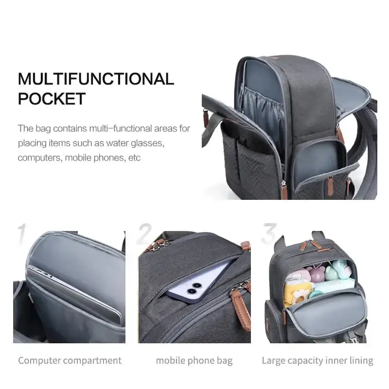 Large Capacity Waterproof Diaper Bag Backpack – Multifunction Travel & Mummy Bag