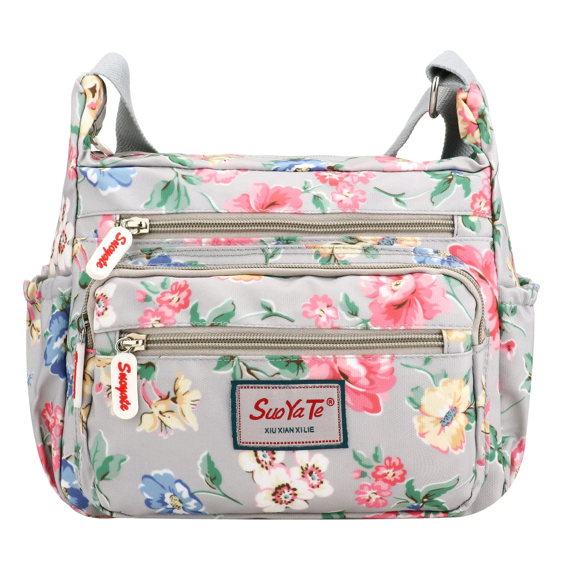 Women’s Multi-Pocket Floral Crossbody Bag – Waterproof Shoulder Messenger Handbag for Shopping & Daily Use