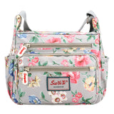 Women’s Multi-Pocket Floral Crossbody Bag – Waterproof Shoulder Messenger Handbag for Shopping & Daily Use
