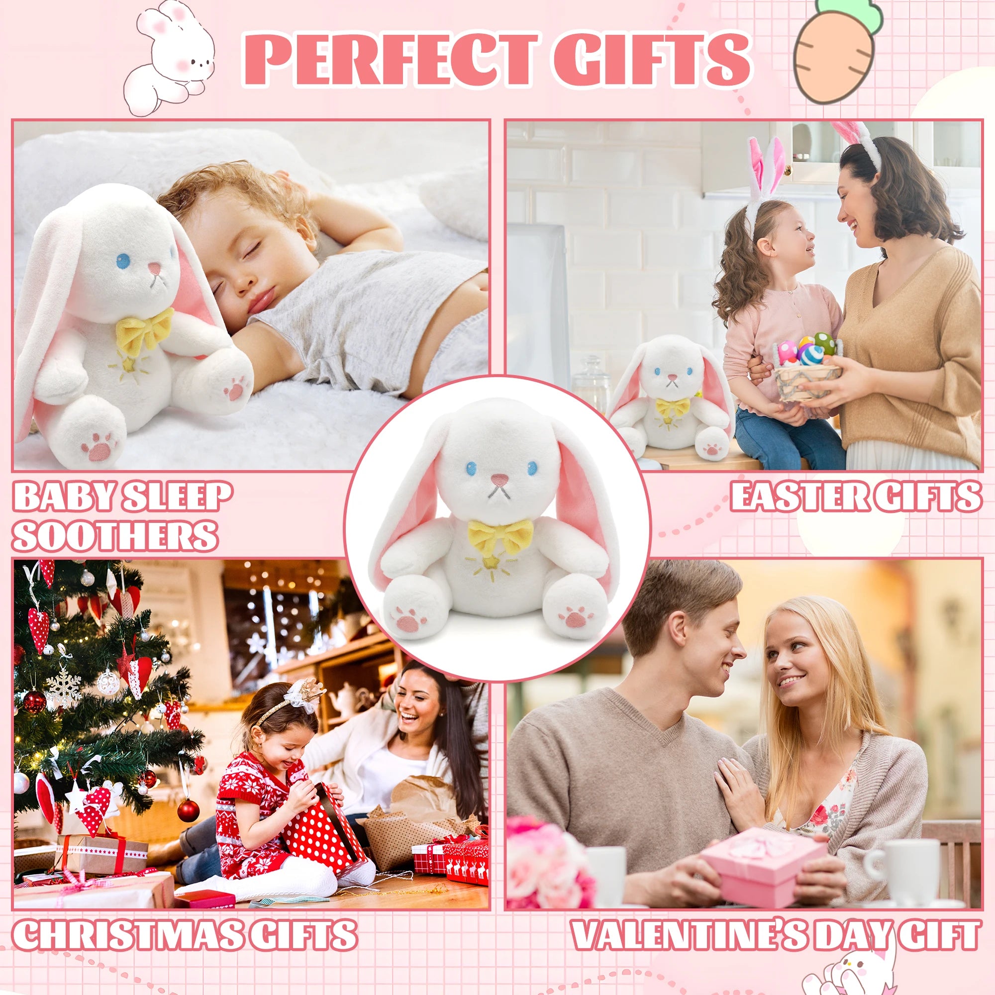 Musical Rabbit Plush Toy – Soft Stuffed Animal Bunny with Music, Gift Box Set for Easter, Christmas & Kids’ Birthday Gifts