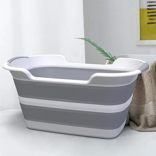Foldable Pet Bathtub with Drain Plug – Portable Space-Saving Bath Tub for Puppies, Small Dogs & Cats