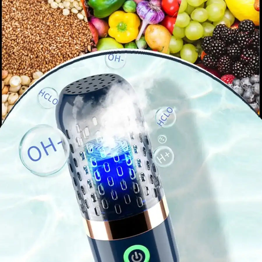 2-in-1 Portable Fruit & Vegetable Cleaning Capsule Machine – USB Rechargeable Produce Washer