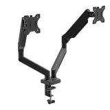 Dual Monitor Stand with C-Clamp & Grommet Base – Adjustable Desk Mount for 13″–32″ Computer Screens up to 19.8 lbs