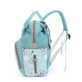 Bear Print Diaper Bag Backpack – Large Capacity Fashion Mommy Bag with Insulated Pockets | Stylish Diaper Backpack for Mom & Dad