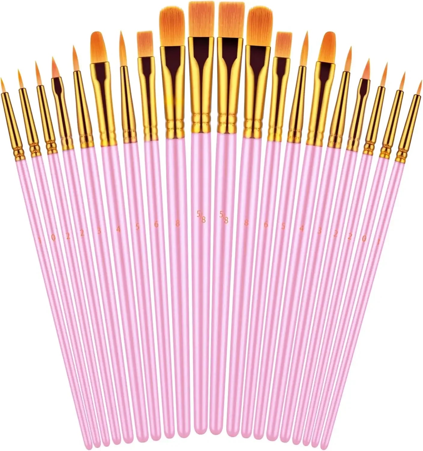 Artist Paint Brushes Set – 20 Brushes for Oil, Watercolor & Acrylic Painting on Canvas, Rock & Face (Blue)