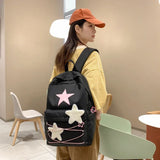 Korean Y2K Star Aesthetic Backpack for Women – Large Capacity Multi-Pocket School, Travel & Daily Use Bag