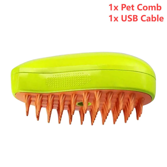 3-in-1 Cat Steamy Brush & Dog Grooming Comb – Self-Cleaning Steam Brush for Massage, Hair Removal & Pet Grooming