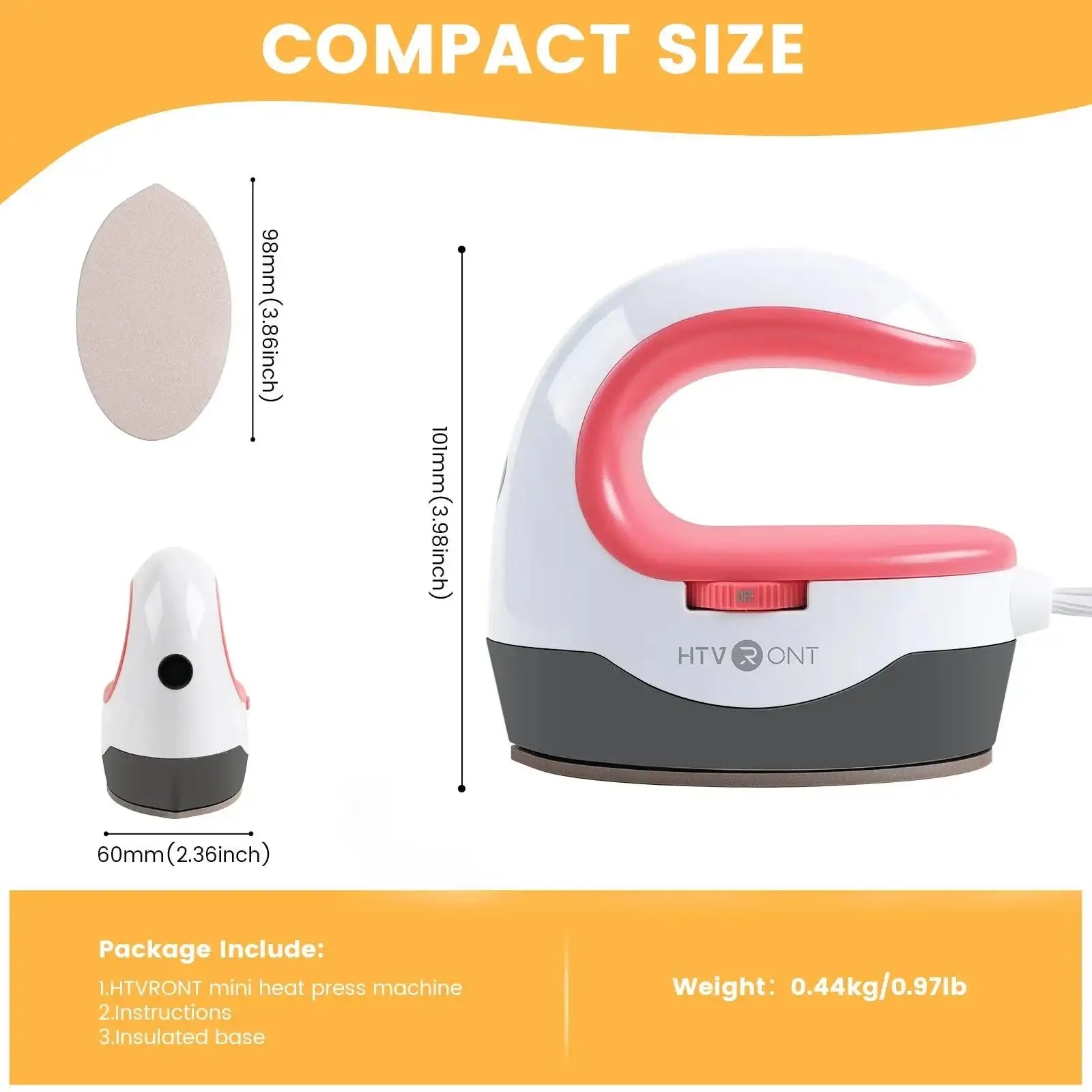 HTVRONT 2nd Gen Portable MINI Heat Press Machine DIY Auto Easy Heating Transfer Iron On HTV for Clothes Bags Shoes Hat T-shirts - PulinGO