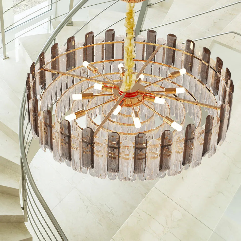Luvodi 80cm Round Crystal Chandelier – Super Bright Pendant Ceiling Light for Home & Hotel Décor