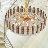 Luvodi 80cm Round Crystal Chandelier – Super Bright Pendant Ceiling Light for Home & Hotel Décor