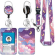 ID Badge Holder Combo – Retractable Badge Reel & Lanyard with Clip; Secure Name Tag Display for Work or Office