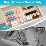 12-Piece Crystal Clear Drawer Organizer Set – Multi-Size Storage Trays for Vanity, Kitchen & Office