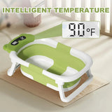 Foldable Baby Bathtub with Thermometer & Floating Cushion – Newborn to Toddler (0-36 Months)