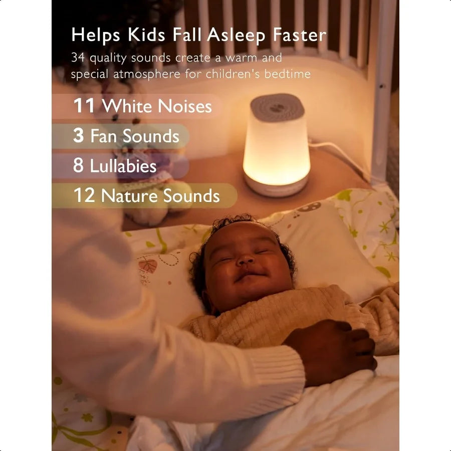 Momcozy Baby White Noise Sound Machine with 34 Soothing Sounds, Night Light & Timer – Toddler Sleep Trainer for Better Sleep