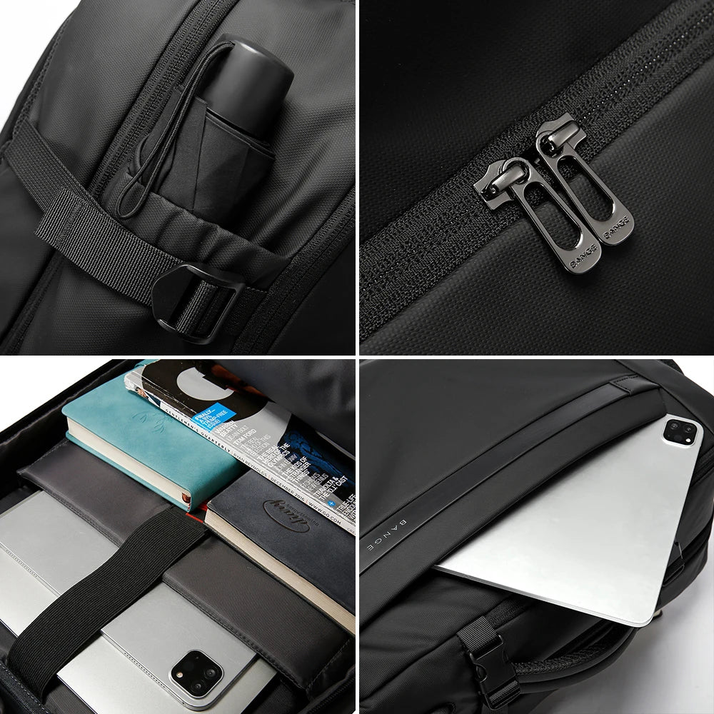 Multifunctional Waterproof 15.6" Laptop Backpack with USB Charging for Business Travel
