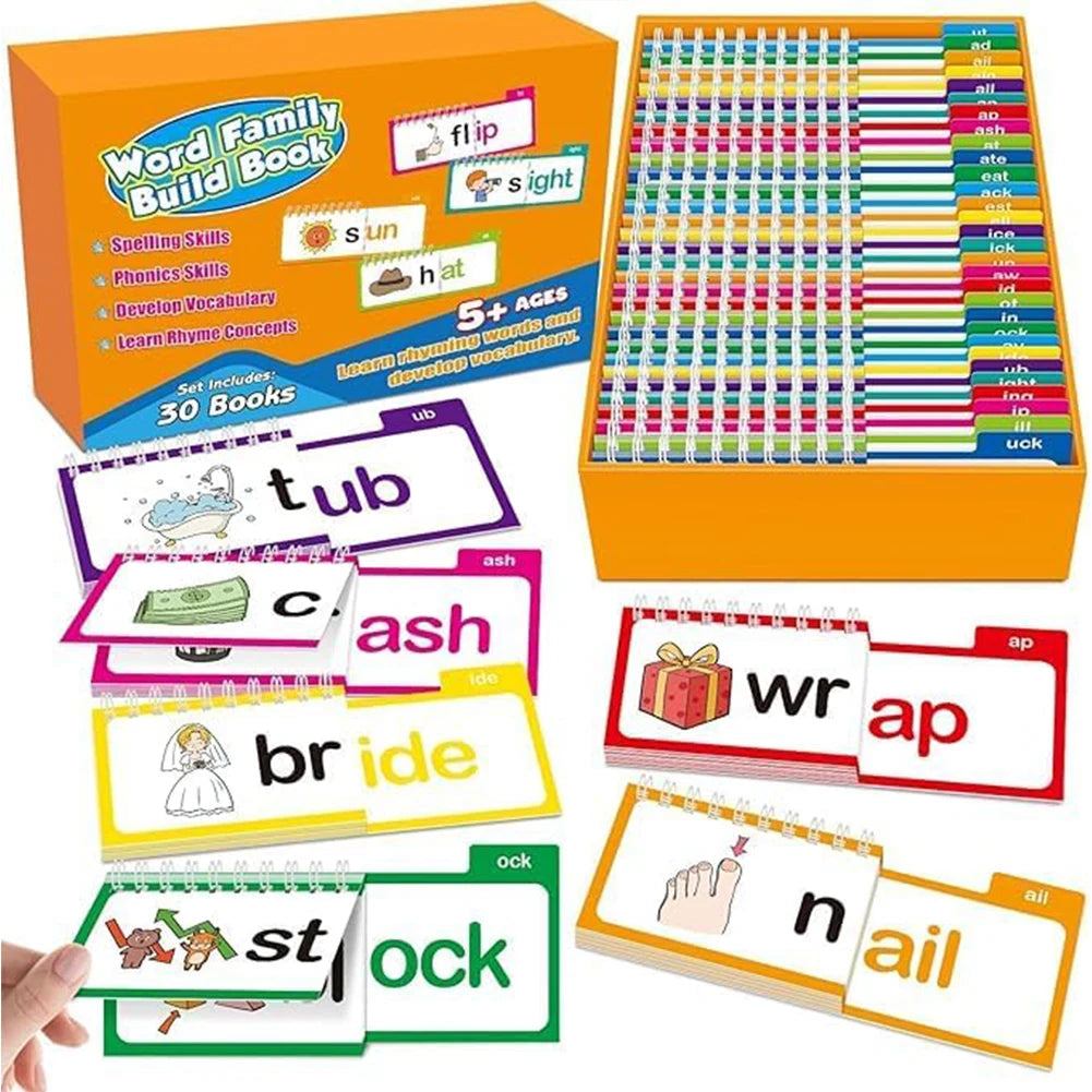 CVC Word Flip Chart – Montessori Phonics Spelling Builder | Educational Sight Words Game for Preschool & Kindergarten