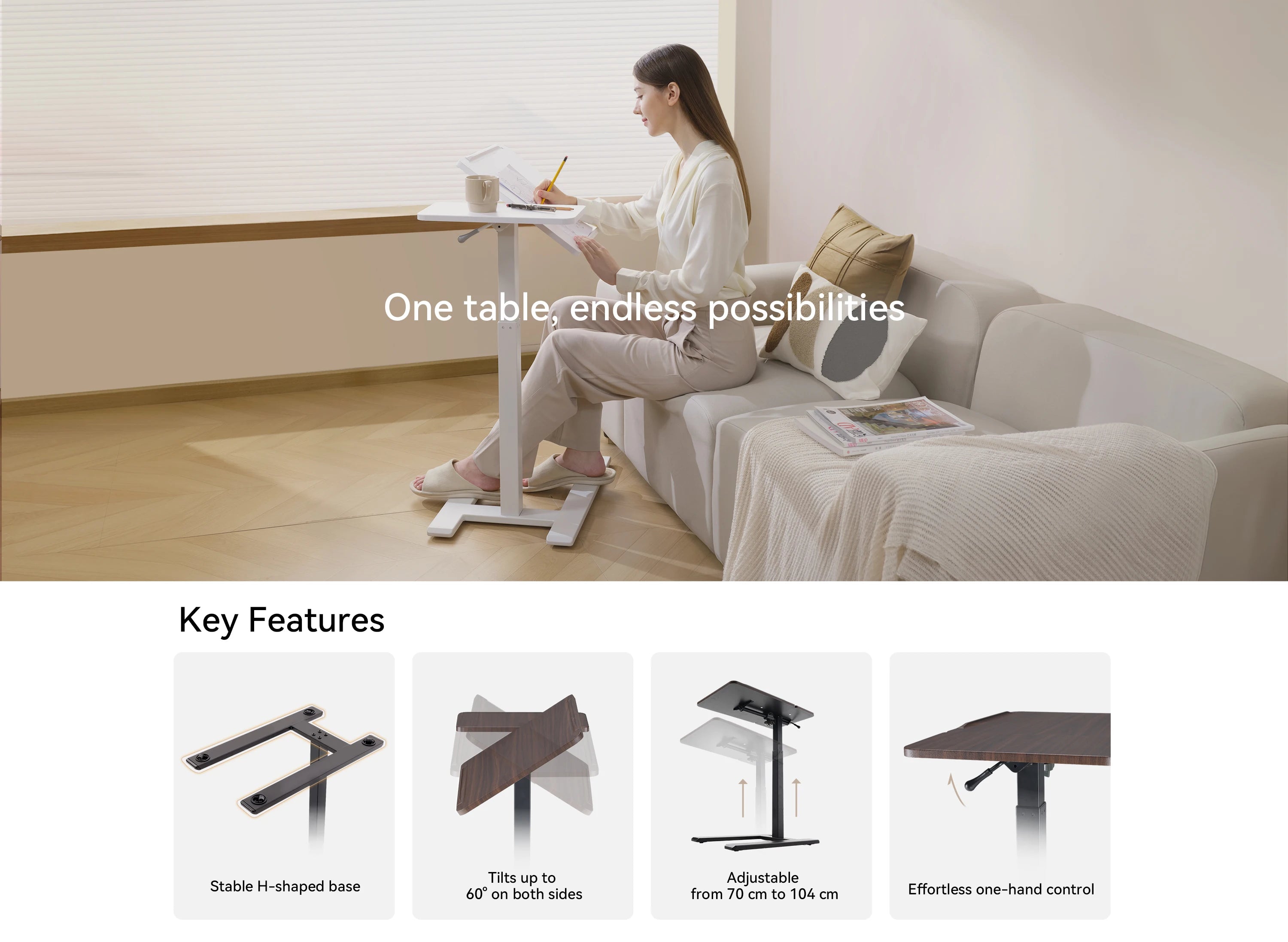 2-Piece Adjustable Standing Desk – Ergonomic Workstation for Sitting & Standing with Easy Assembly