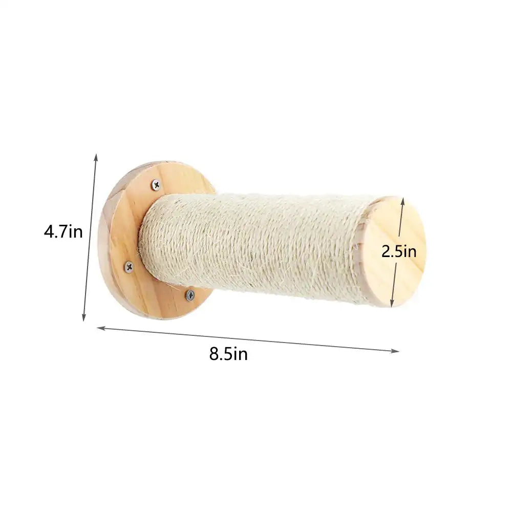 Cat Climbing Shelf – Wall-Mounted Four-Step Stairway with Sisal Scratching Post, Tree Tower Platform for Jumping & Climbing Pet Furniture