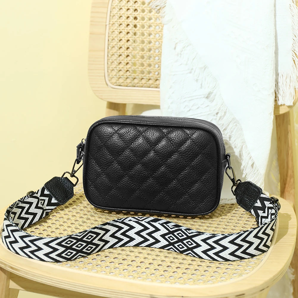 Women’s Genuine Leather Crossbody Bag – Vintage Shoulder Satchel Handbag for Casual Daily Wear & Travel