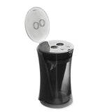 Handheld 2-Hole Dual Blade Pencil Sharpener – Translucent Black Body for School & Art Supplies