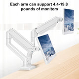 Dual Monitor Stand with C-Clamp & Grommet Base – Adjustable Desk Mount for 13″–32″ Computer Screens up to 19.8 lbs
