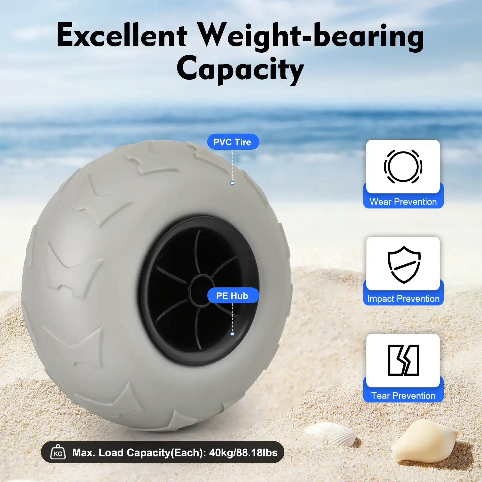 9 inch Replacement Inflatable Balloon Wheels for Beach Cart – 2-Pack Sand-Tire Set 🌊🛞