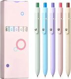 Gel Pens – 5-Pack Quick-Dry Black Ink Retractable Pens with Smooth Writing & Cute Yellow Design 🖊️