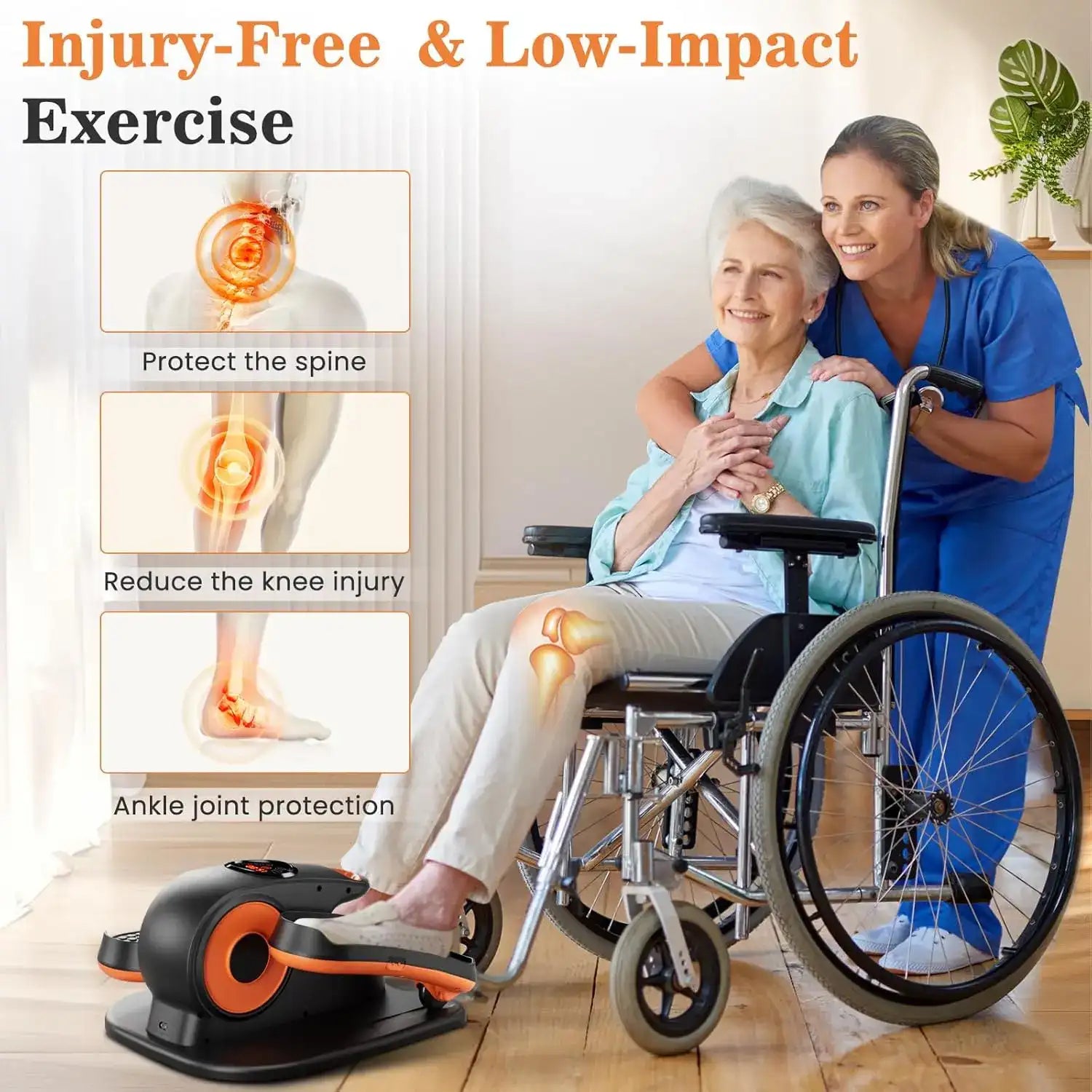 Under-Desk Elliptical Machine – Compact Ellipse Exerciser (12 Speeds) with Remote Control for Seniors & Home Office