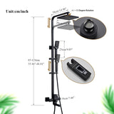 Modern Matte Black Square Rainfall Shower Faucet Set – Wall-Mounted, Single-Handle Mixer, High-Flow 8″ Shower Head