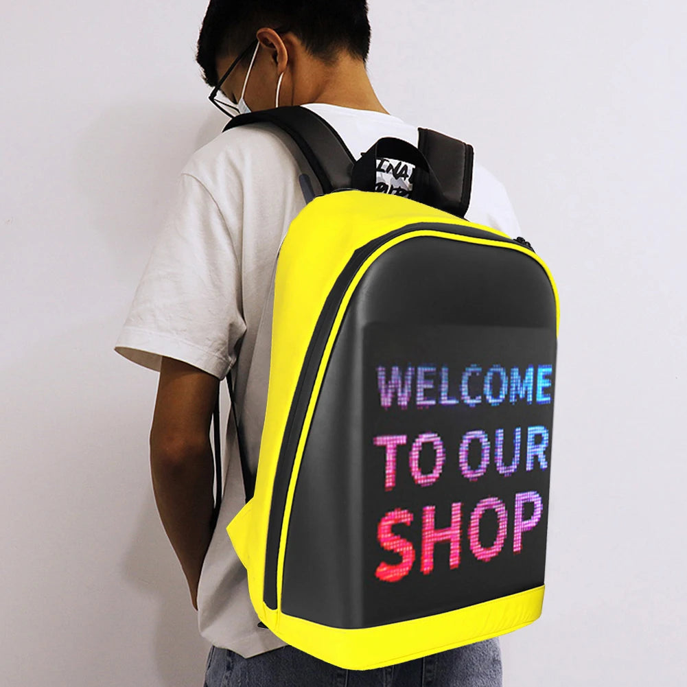 LED Screen Display Backpack – Wireless Business & Travel Laptop Backpack for Men and Women
